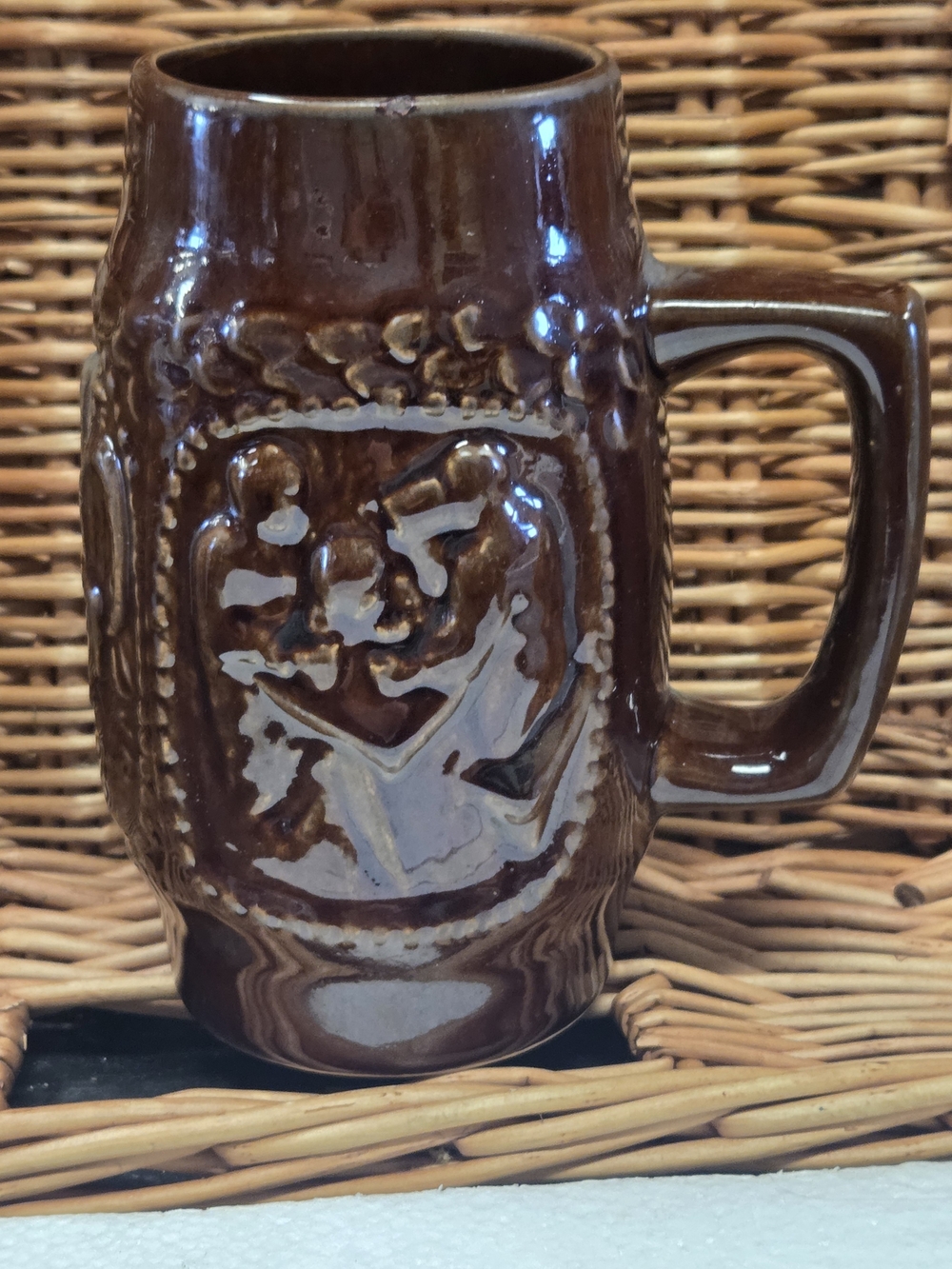 GERMAN Classic Brown Ceramic  BEER STEIN -